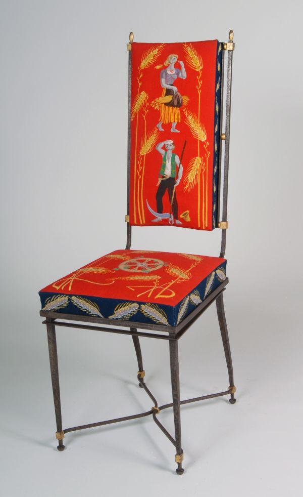 Messidor. 
Chaise couverte en tapisserie de basse-lice. 